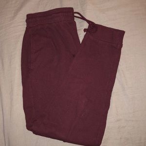 Maroon waffle knit joggers